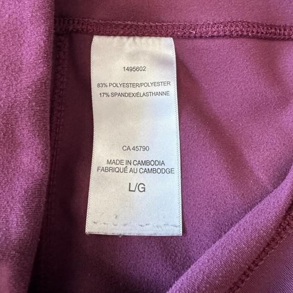 Danskin Women's Athletic‎ Yoga Legging Wine Large Athleisure Activewear Pants - Picture 7 of 13